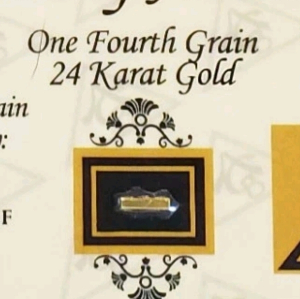 🌟 GOLD ACB 1/4GRAIN 24K SOLID BULLION MINTED BAR 9999 FINE CERT/AUTHENTICITY